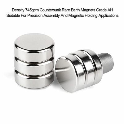 Density 745gcm Countersunk Rare Earth Magnets Grade AH Suitable For Precision Assembly And Magnetic Holding Applications